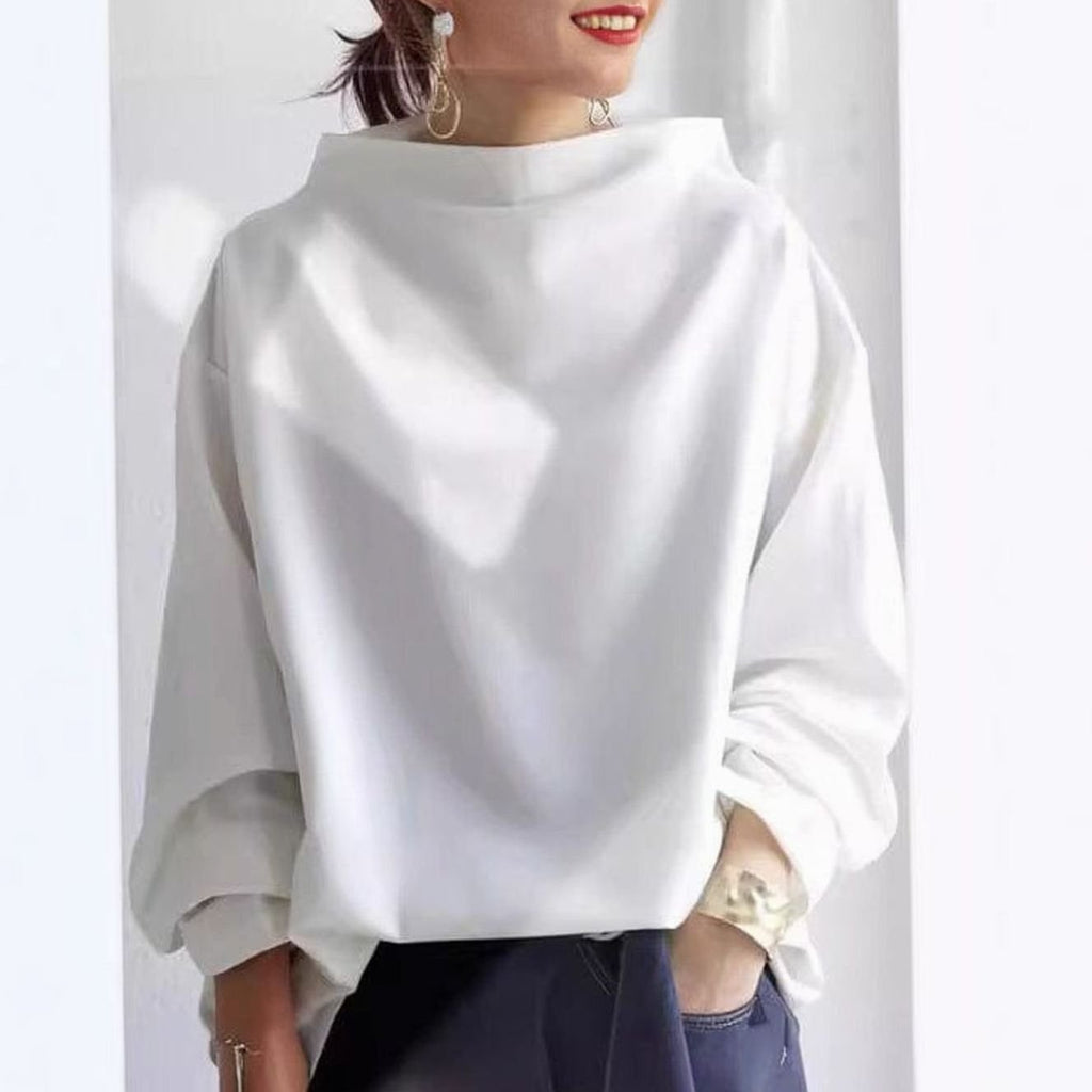 Clara | Haut en tricot oversized pour femmes avec col montant à manches longues