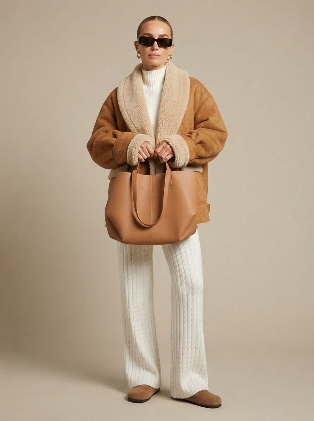 Annika | Veste Teddy Oversized Femme Manteau en Fausse Fourrure Doublure Sherpa Veste d'Hiver