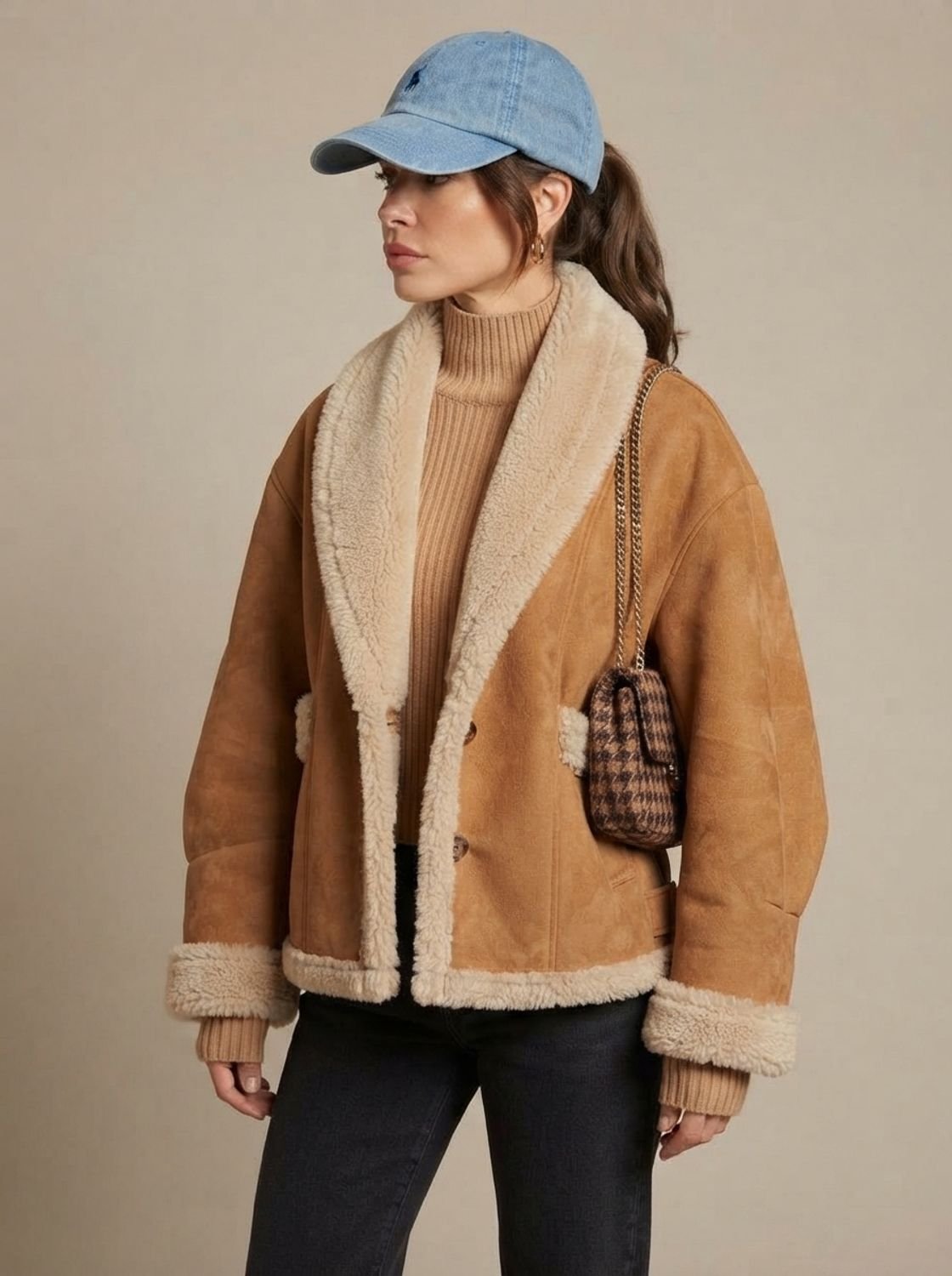 Annika | Veste Teddy Oversized Femme Manteau en Fausse Fourrure Doublure Sherpa Veste d'Hiver