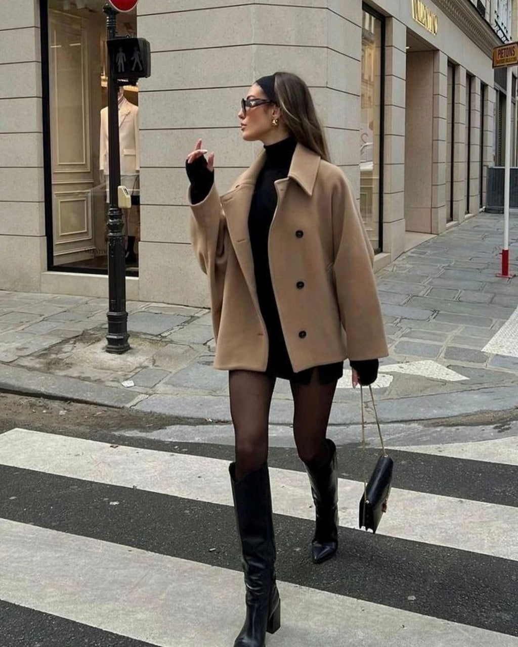 Marie | Manteau oversized en laine pour femmes avec fermeture à boutons dans des couleurs d'automne
