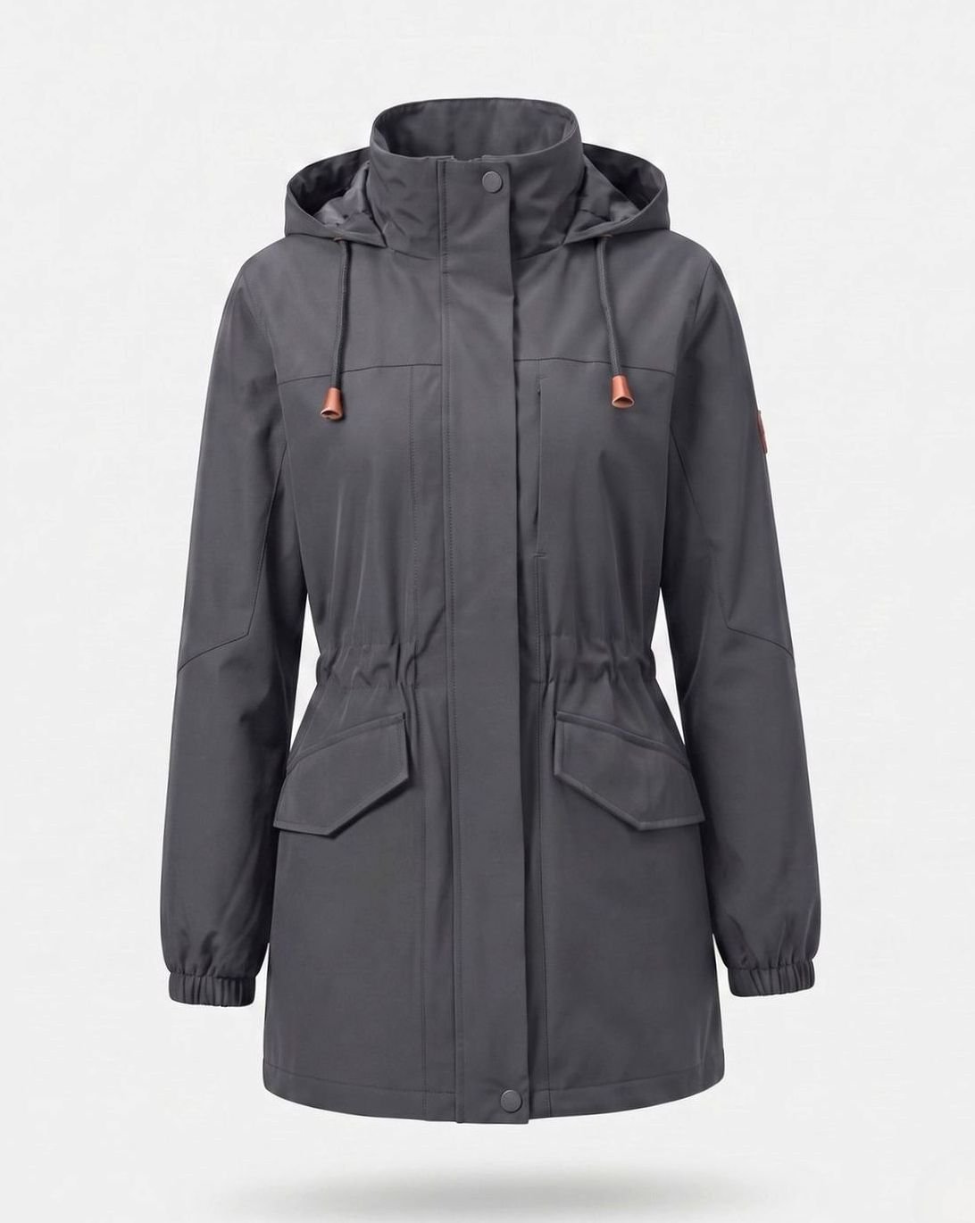 Lena | Parka pour femmes avec capuche, déperlant, taille ajustable, parka de transition long