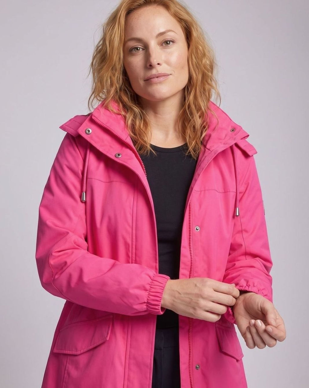 Lena | Parka pour femmes avec capuche, déperlant, taille ajustable, parka de transition long
