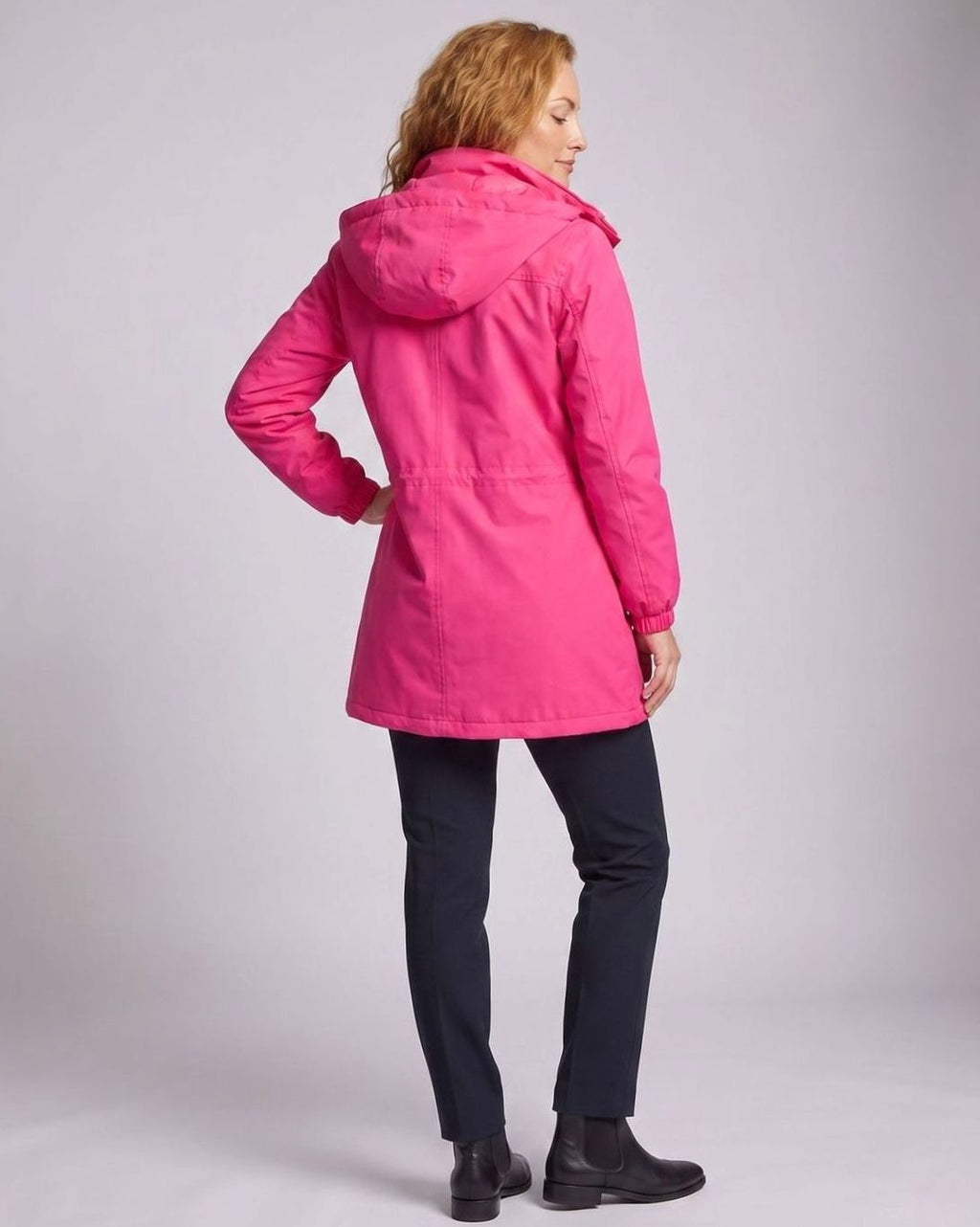 Lena | Parka pour femmes avec capuche, déperlant, taille ajustable, parka de transition long
