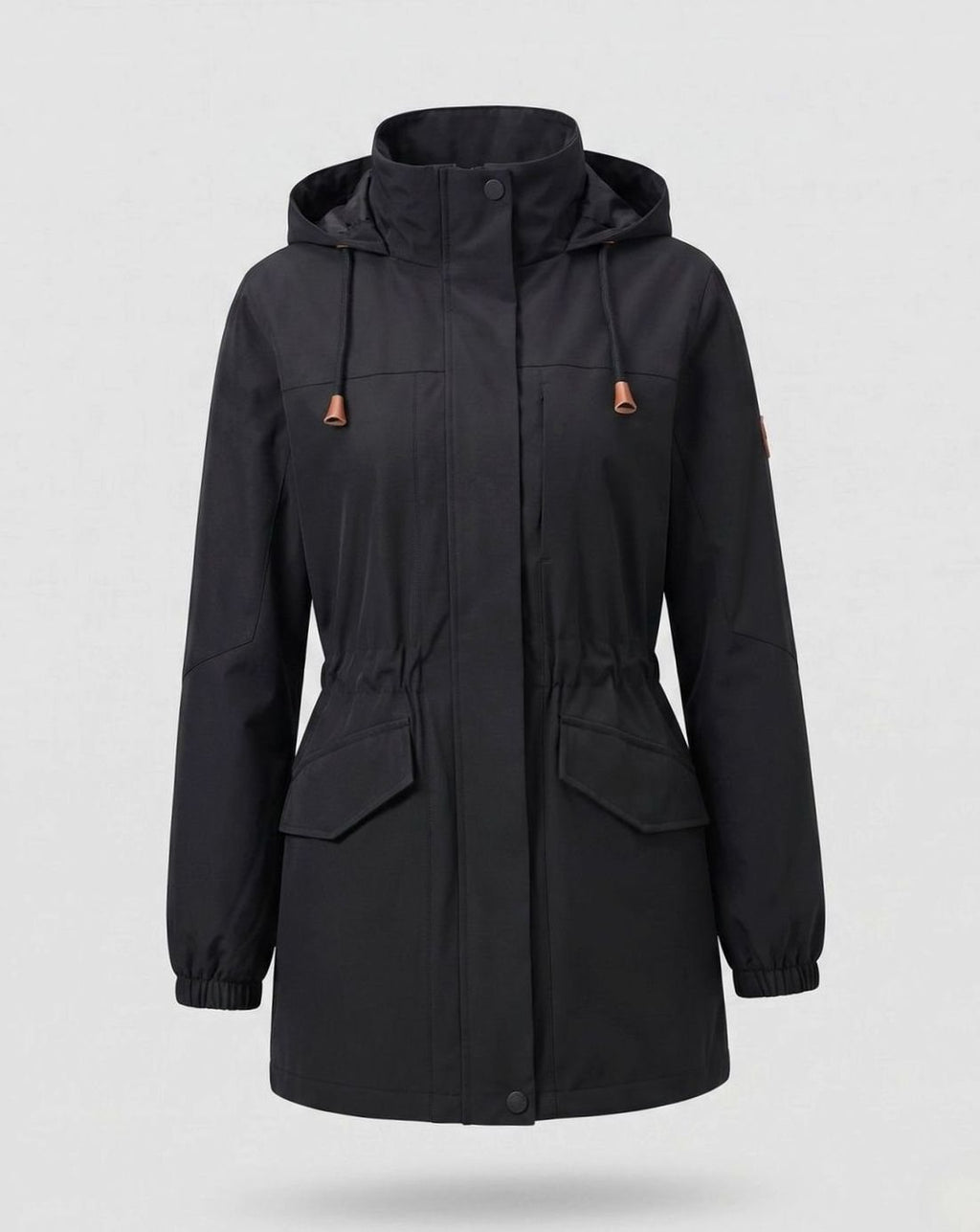 Lena | Parka pour femmes avec capuche, déperlant, taille ajustable, parka de transition long