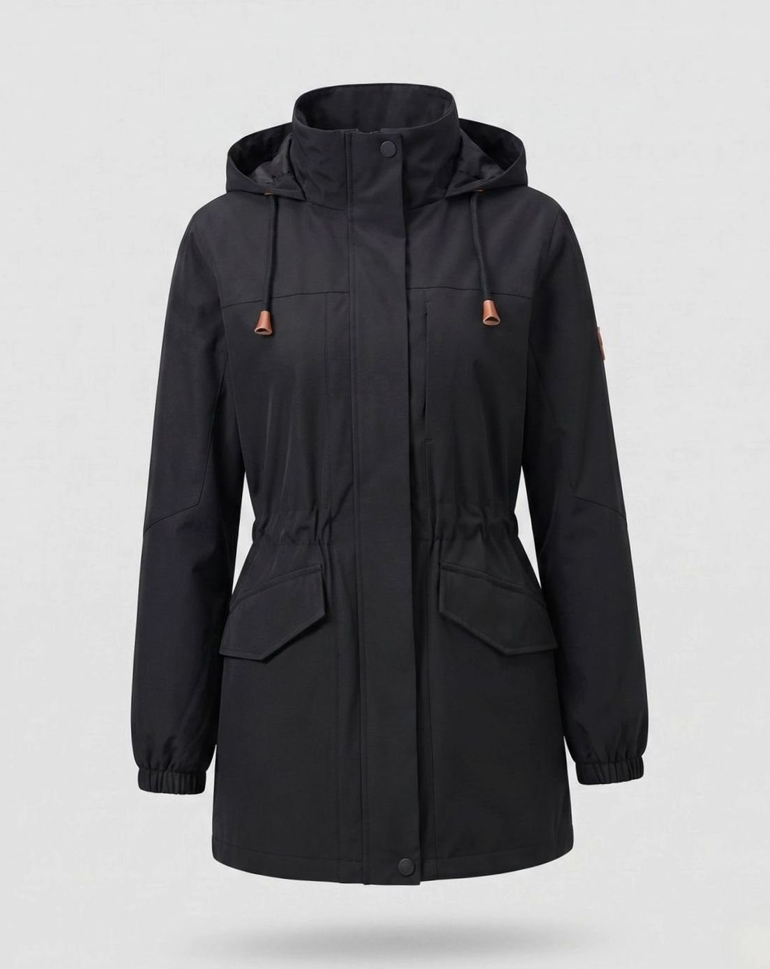 Lena | Parka pour femmes avec capuche, déperlant, taille ajustable, parka de transition long
