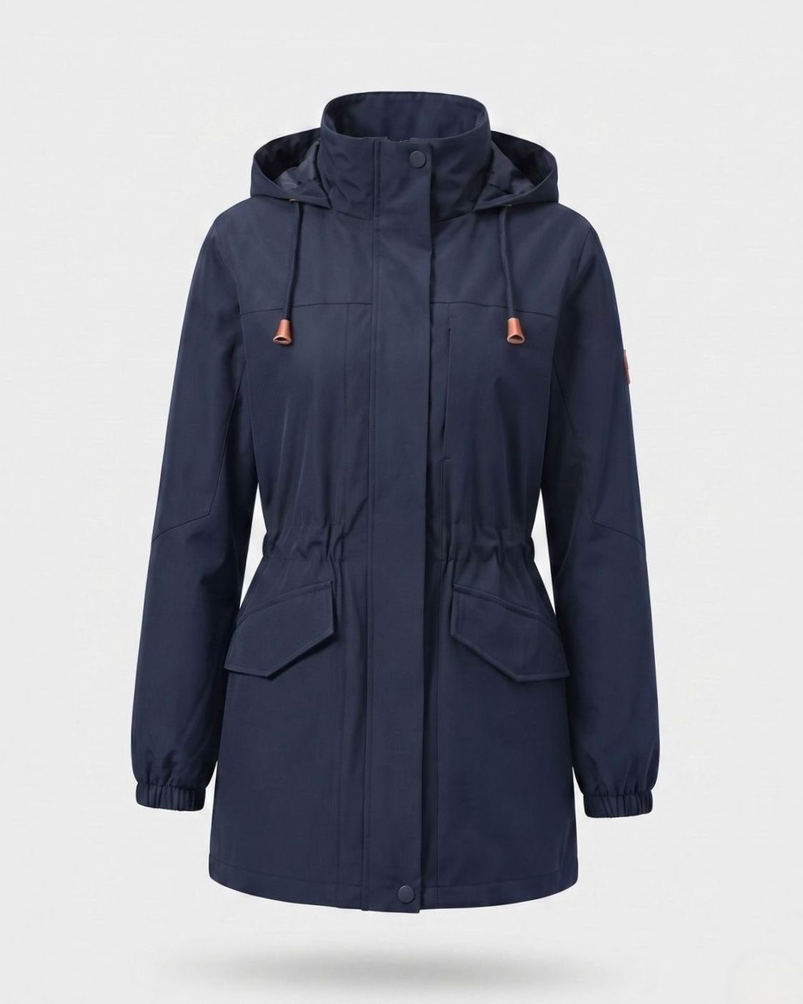 Lena | Parka pour femmes avec capuche, déperlant, taille ajustable, parka de transition long