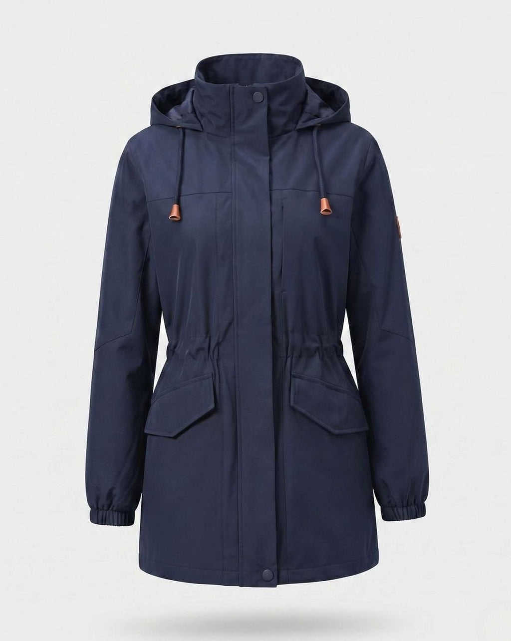 Lena | Parka pour femmes avec capuche, déperlant, taille ajustable, parka de transition long