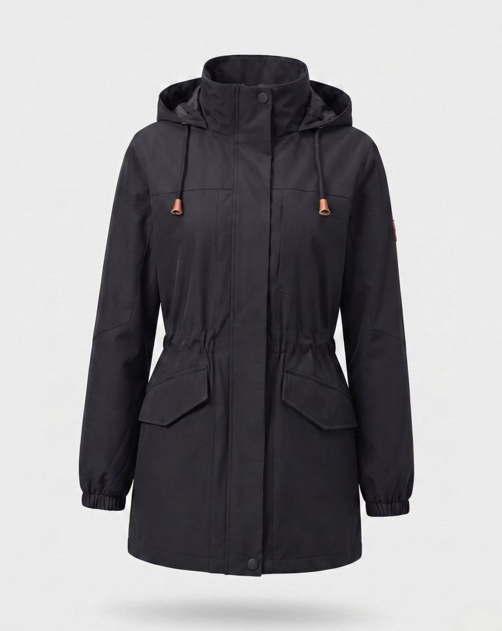 Lena | Parka pour femmes avec capuche, déperlant, taille ajustable, parka de transition long
