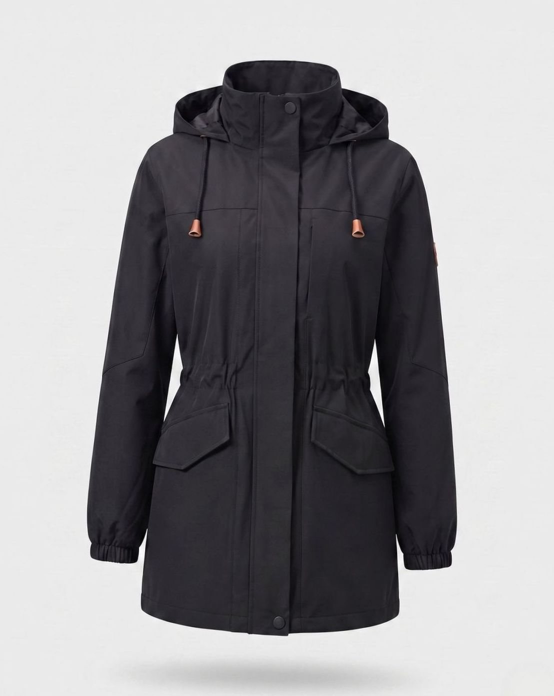 Lena | Parka pour femmes avec capuche, déperlant, taille ajustable, parka de transition long