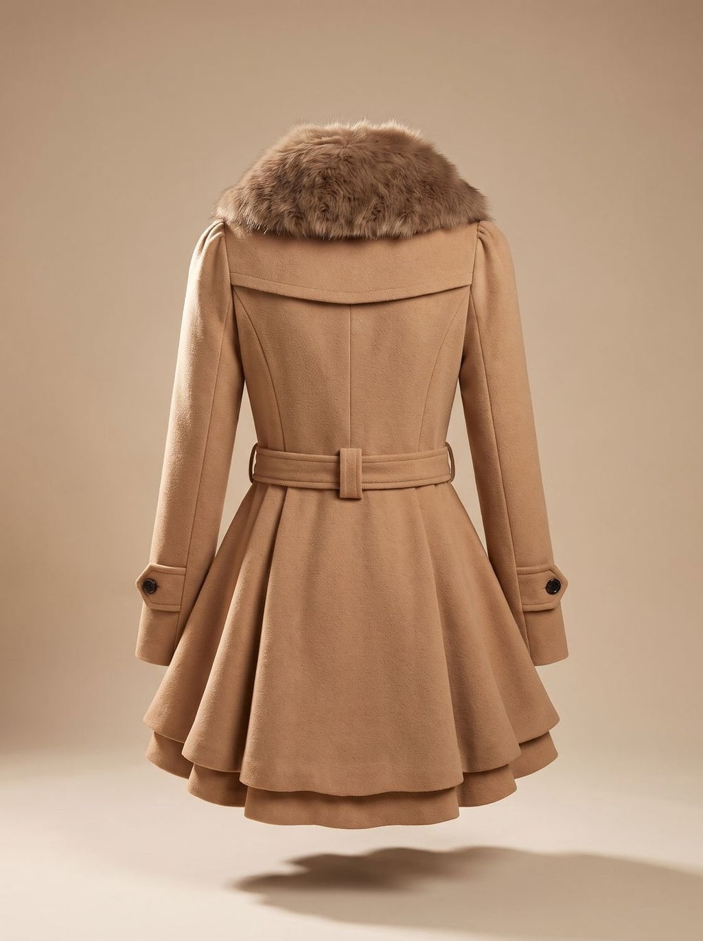 Nora | Manteau Peacoat Vintage pour Femmes avec Col en Fourrure Synthétique