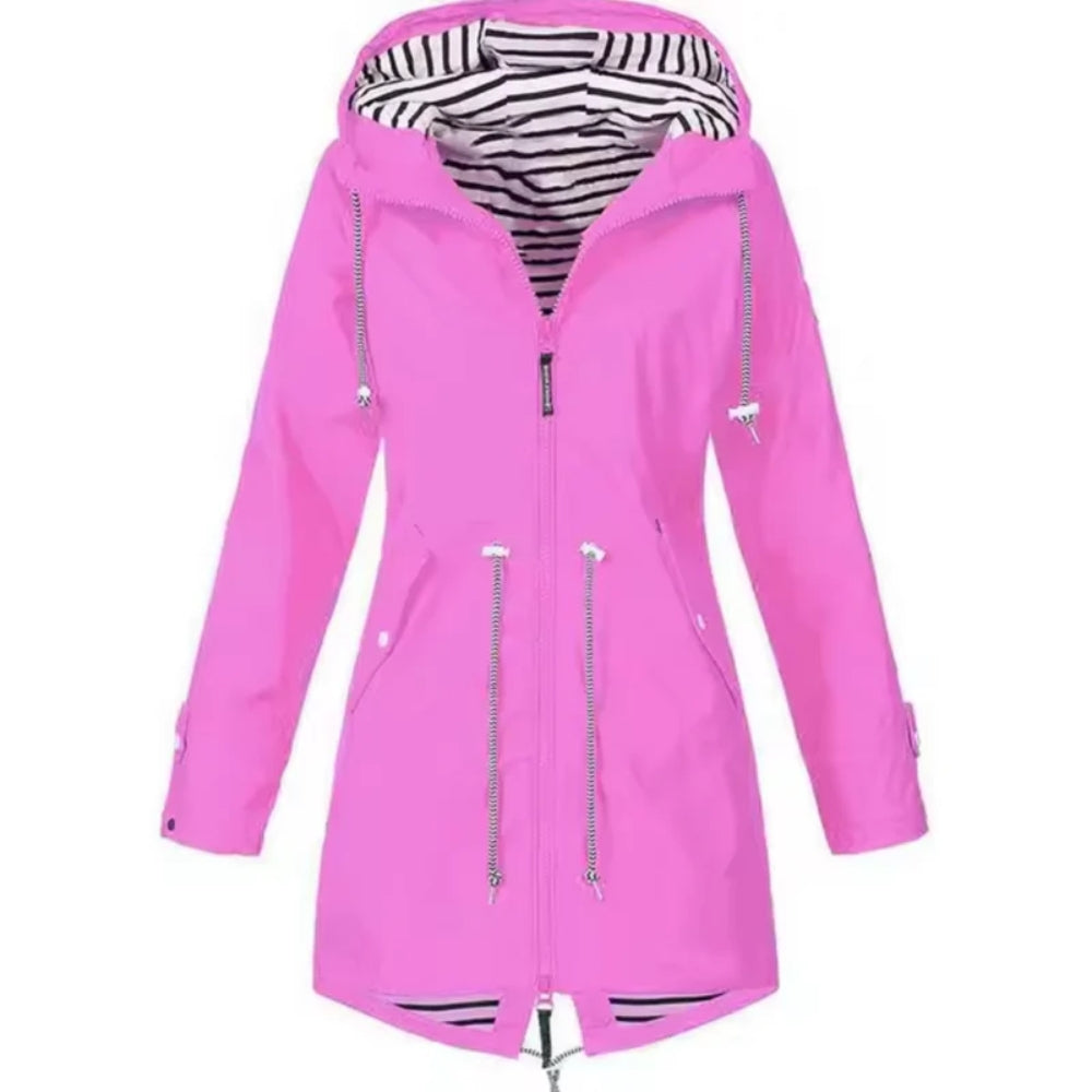 Veste coupe-vent élégante pour femme - Veste imperméable légère avec capuche