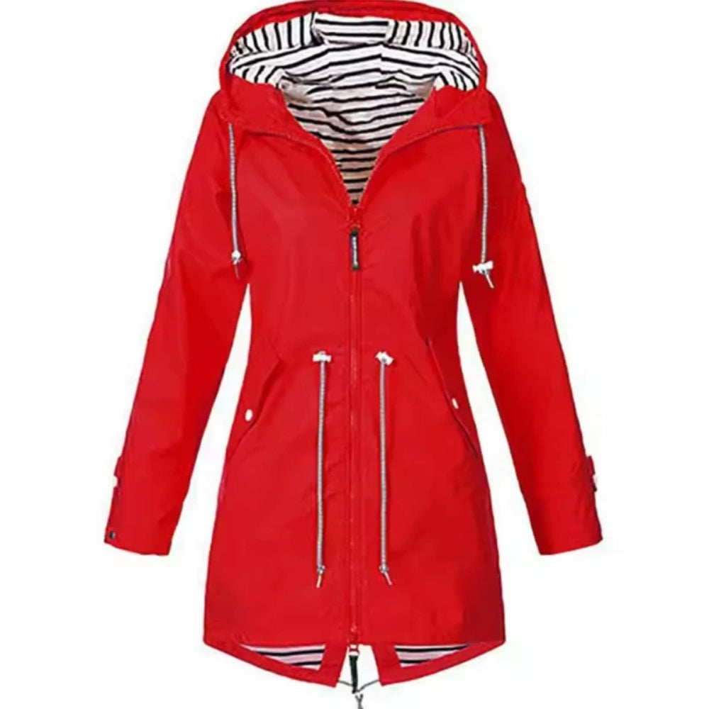 Veste coupe-vent élégante pour femme - Veste imperméable légère avec capuche