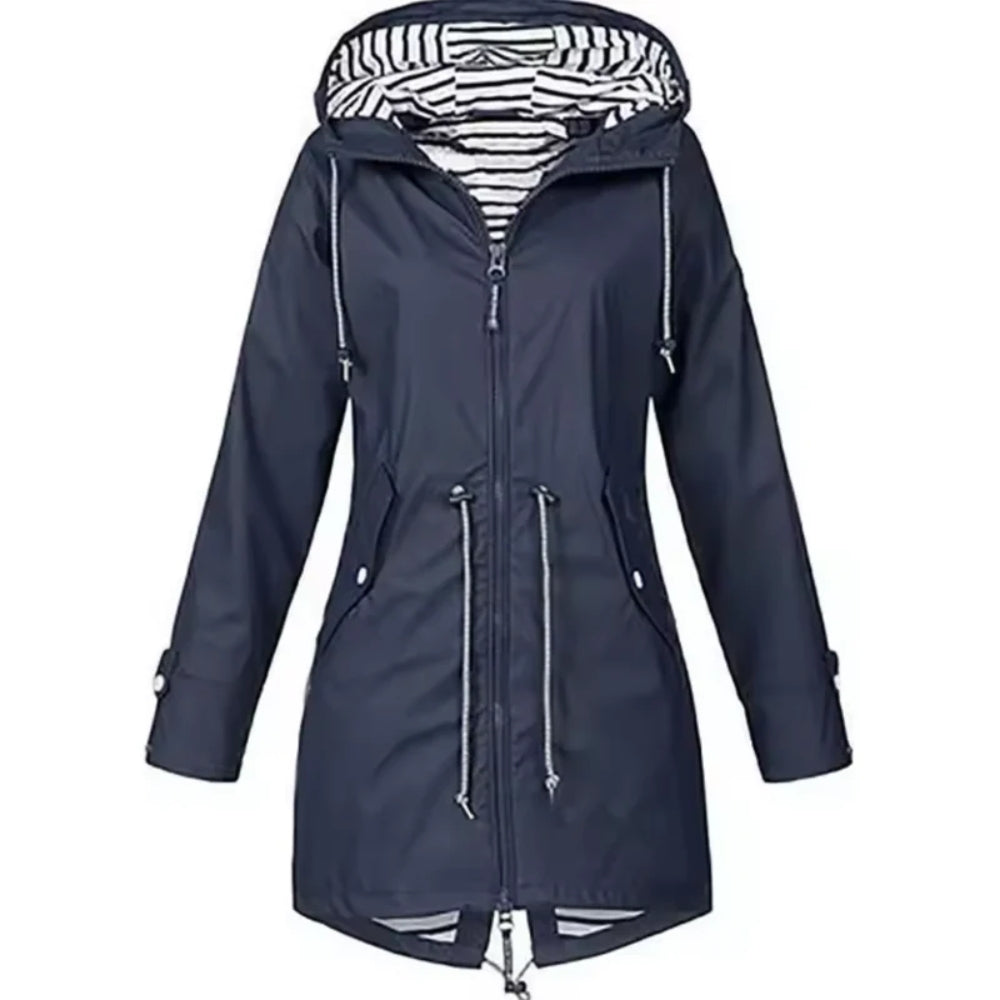 Veste coupe-vent élégante pour femme - Veste imperméable légère avec capuche