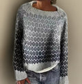 Pull en tricot pour femmes | Motif islandais & Coupe décontractée