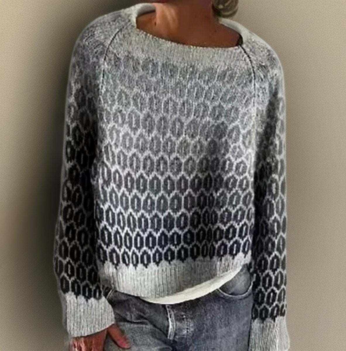 Pull en tricot pour femmes | Motif islandais & Coupe décontractée