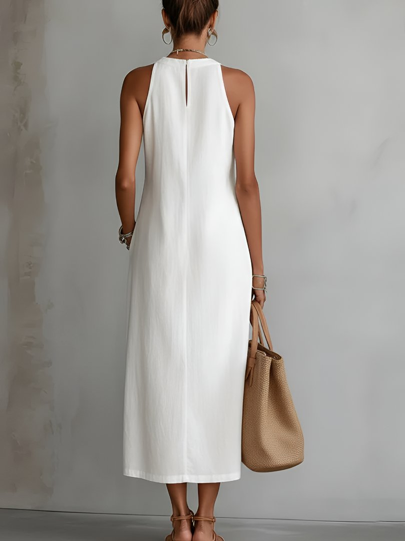 Elfriede | Robe Midi Sans Manches Brodée pour Femmes