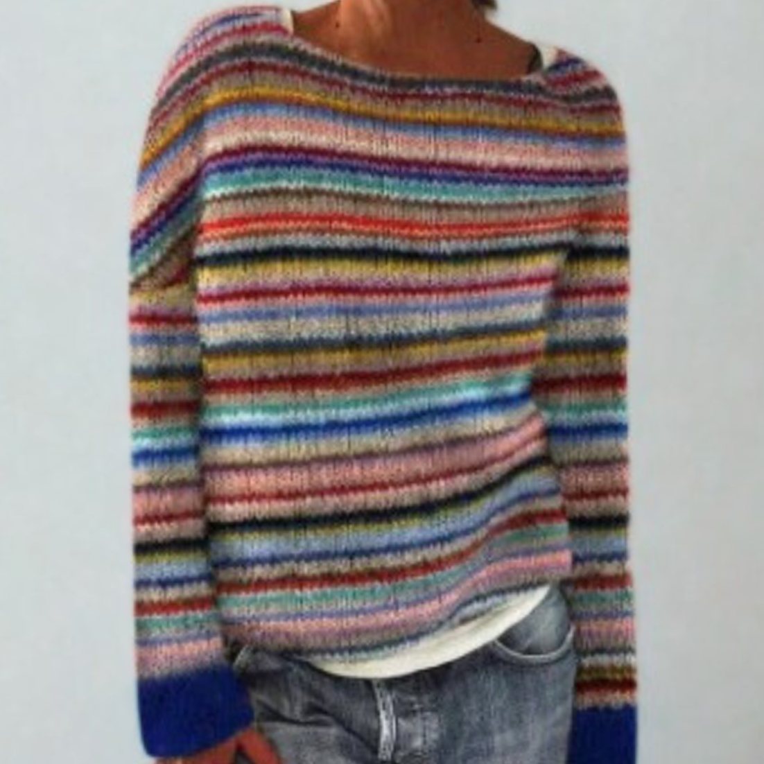 Johanna | Pull en tricot à col rond pour femmes avec motif norvégien rétro