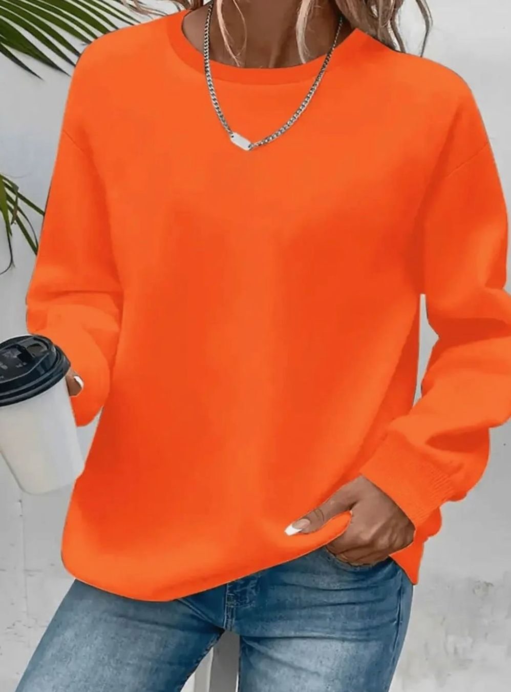 Hannah | Sweat-shirt Femme Col Rond Coupe Ample Manches Longues