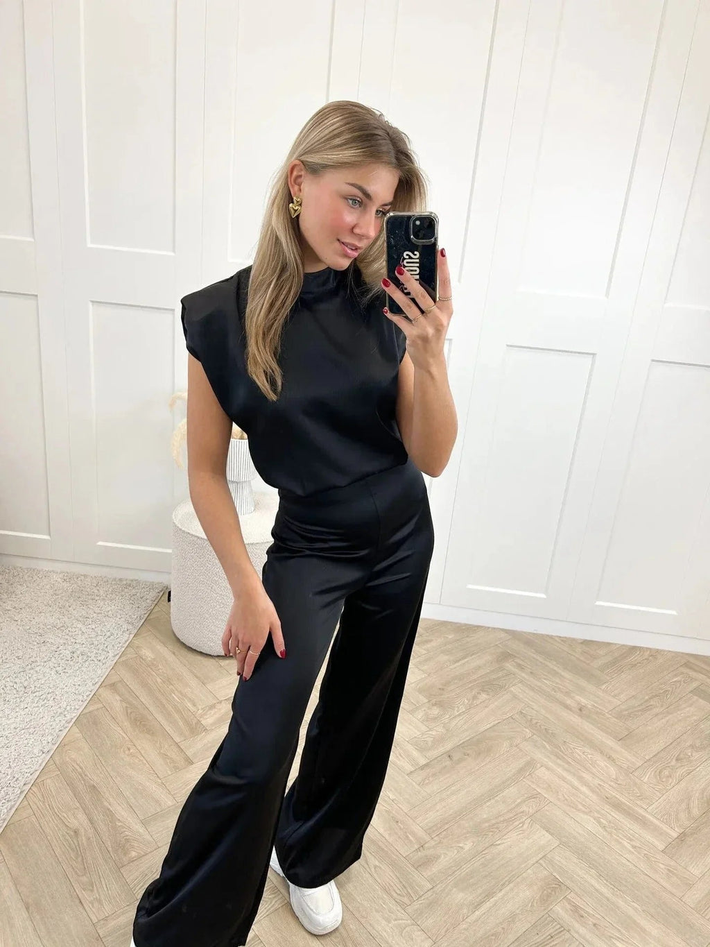 Clara | Combinaison Satin pour Femmes Pantalon Large Sans Manches Élégante