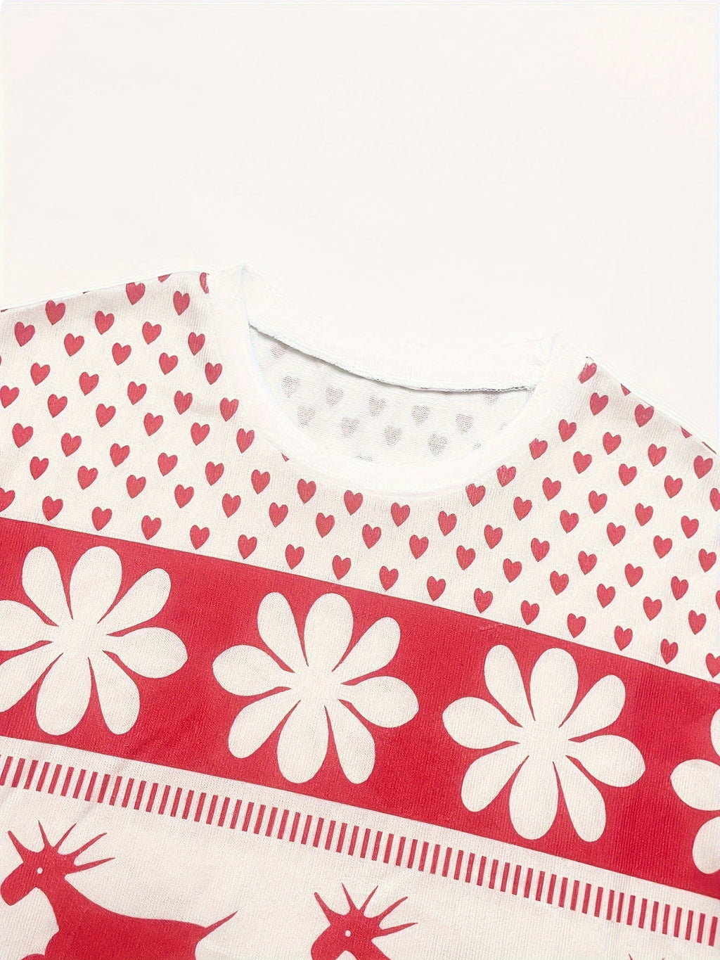 Ensemble femme avec imprimé renne et flocons de neige