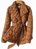 Katharina | Veste matelassée pour femmes avec ceinture, cintrée, manteau d'hiver rembourré