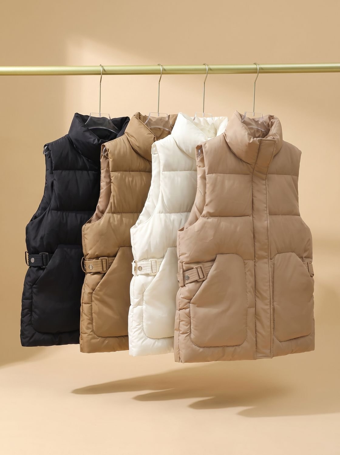 Marlene | Gilet matelassé pour femmes avec col montant et poches à rabat