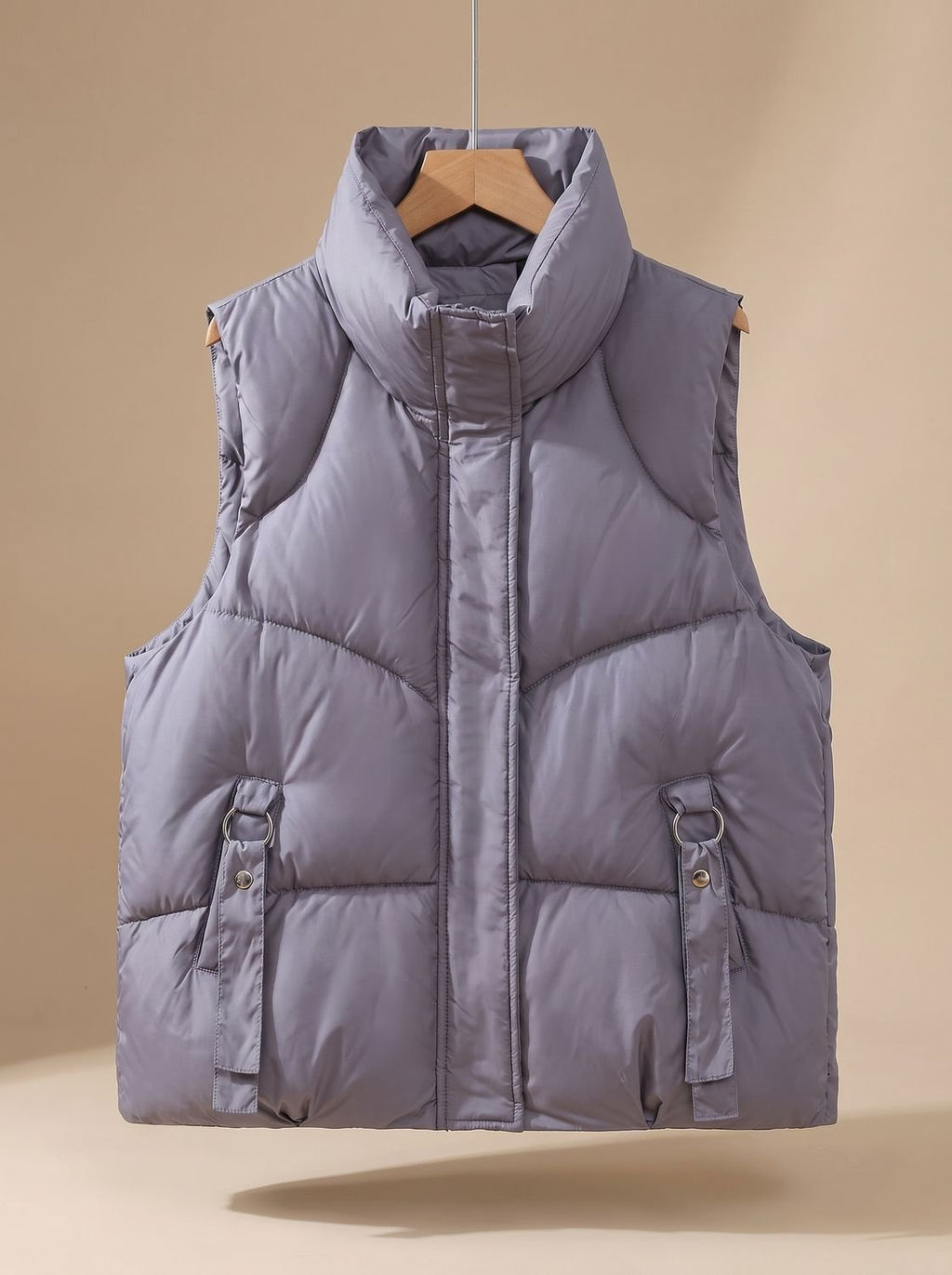 Nora | Gilet matelassé pour femmes avec col montant et bandes décoratives
