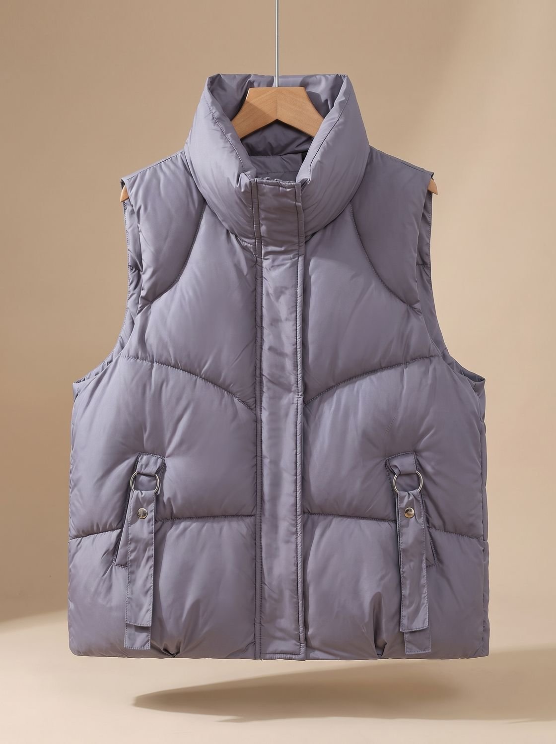 Nora | Gilet matelassé pour femmes avec col montant et bandes décoratives
