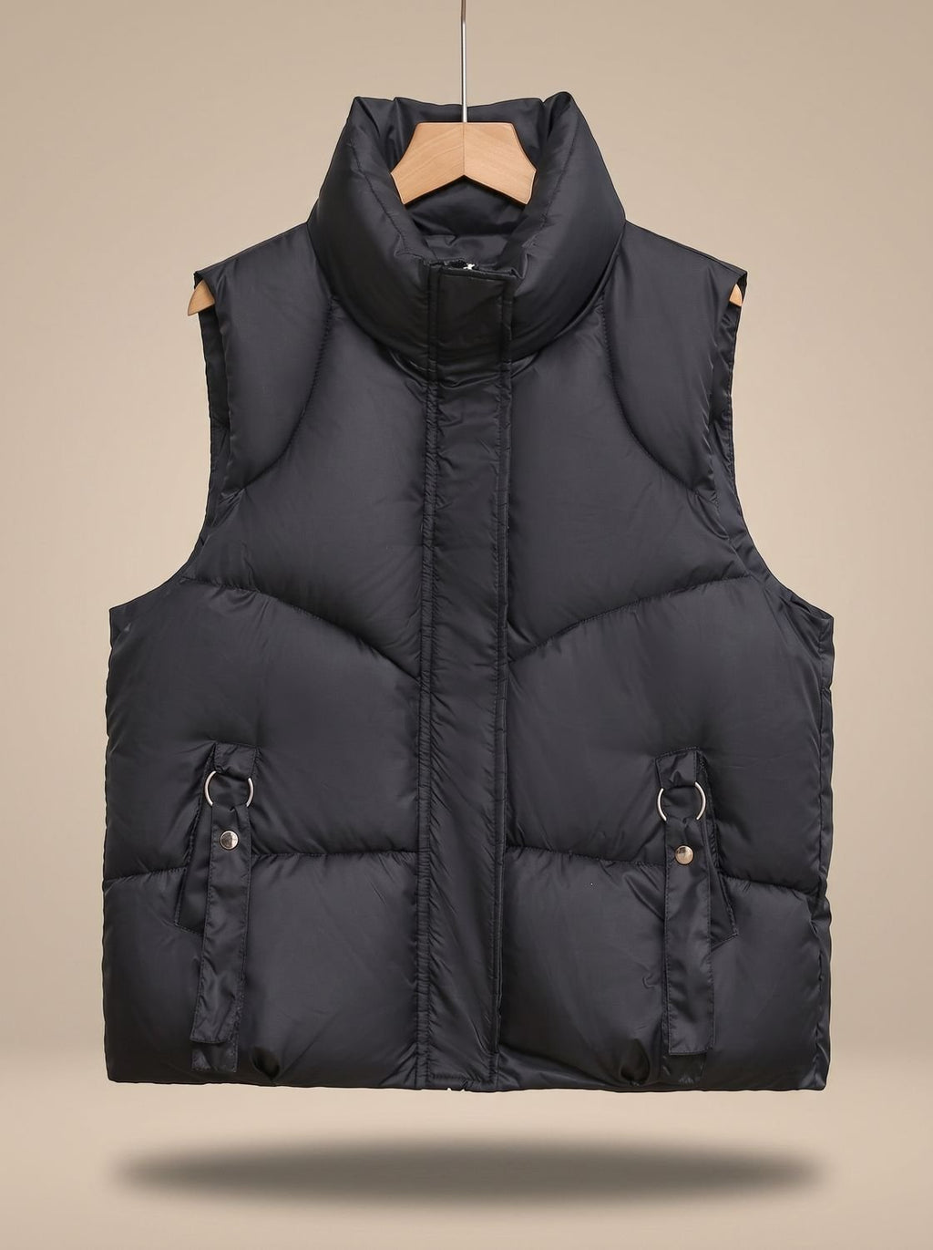 Nora | Gilet matelassé pour femmes avec col montant et bandes décoratives