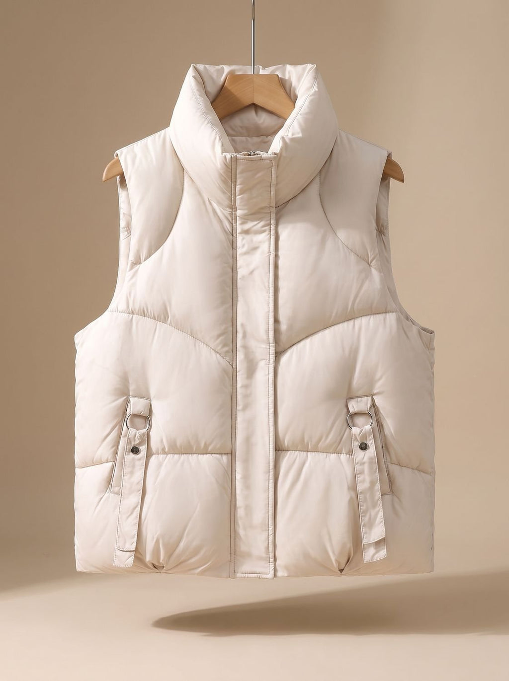 Nora | Gilet matelassé pour femmes avec col montant et bandes décoratives