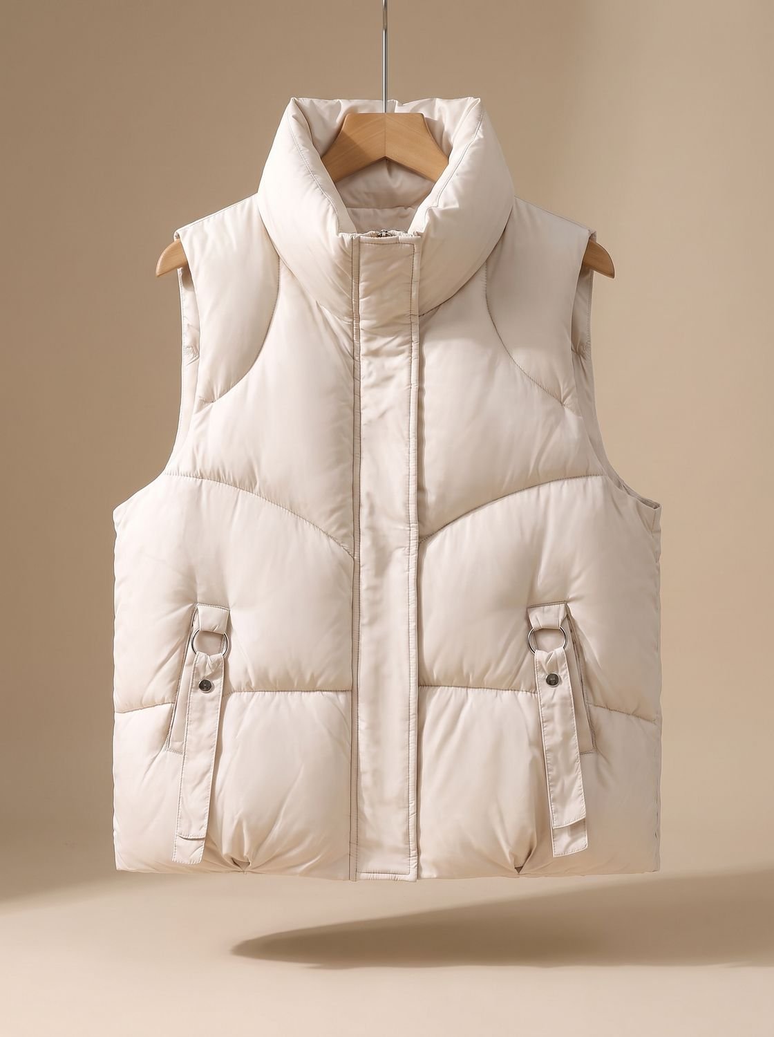 Nora | Gilet matelassé pour femmes avec col montant et bandes décoratives