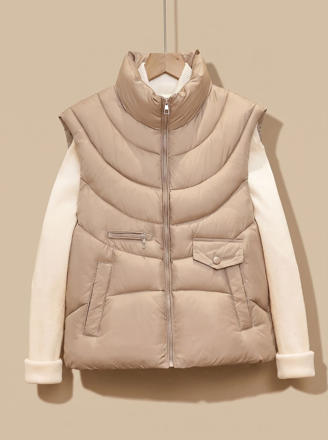 Greta | Gilet matelassé pour femmes avec col montant et poches multifonctionnelles