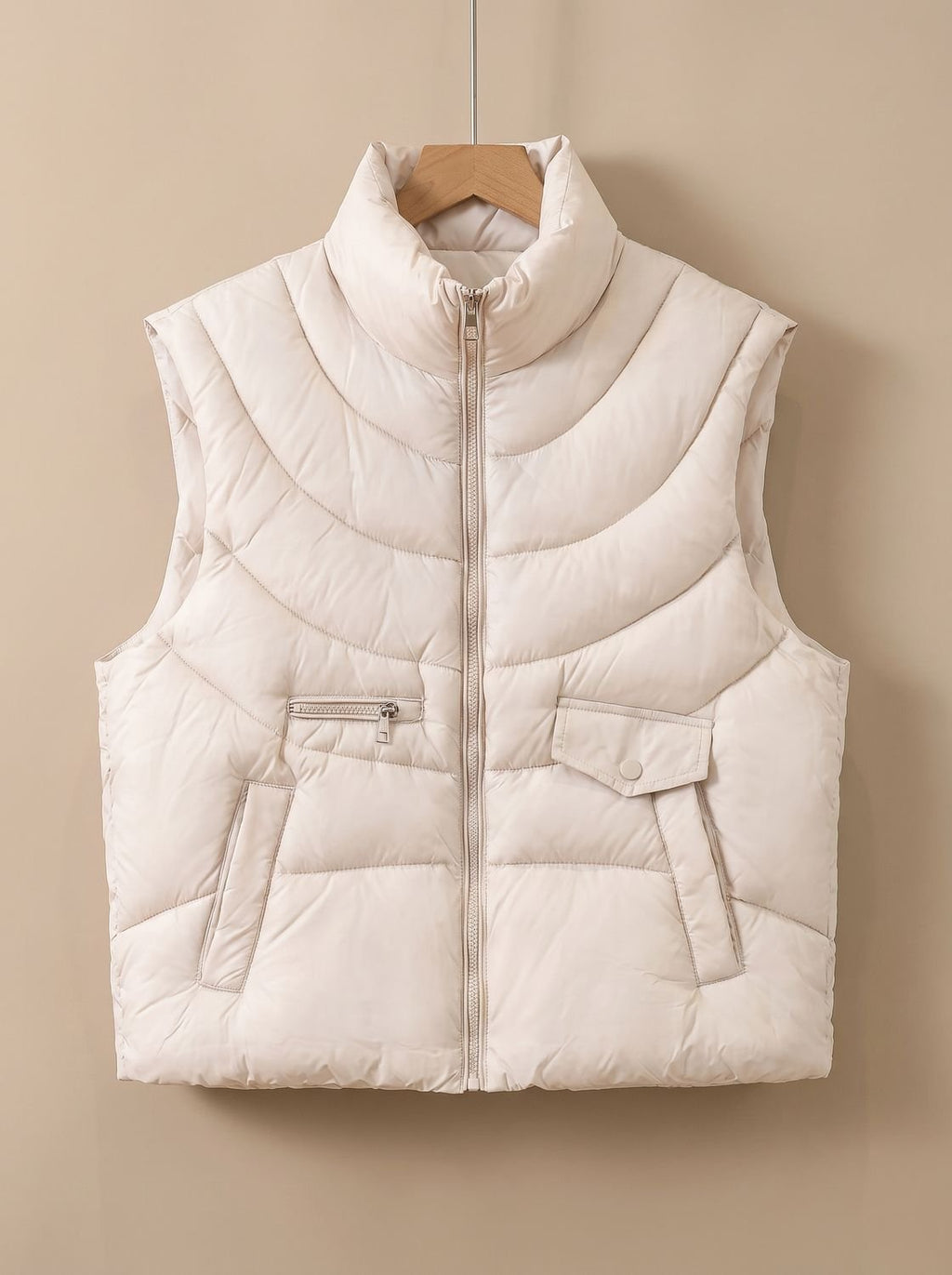Greta | Gilet matelassé pour femmes avec col montant et poches multifonctionnelles