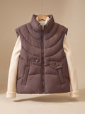 Greta | Gilet matelassé pour femmes avec col montant et poches multifonctionnelles