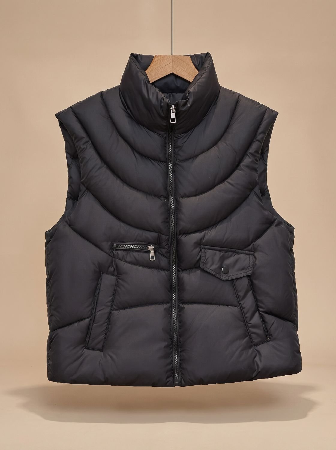 Greta | Gilet matelassé pour femmes avec col montant et poches multifunctionnelles
