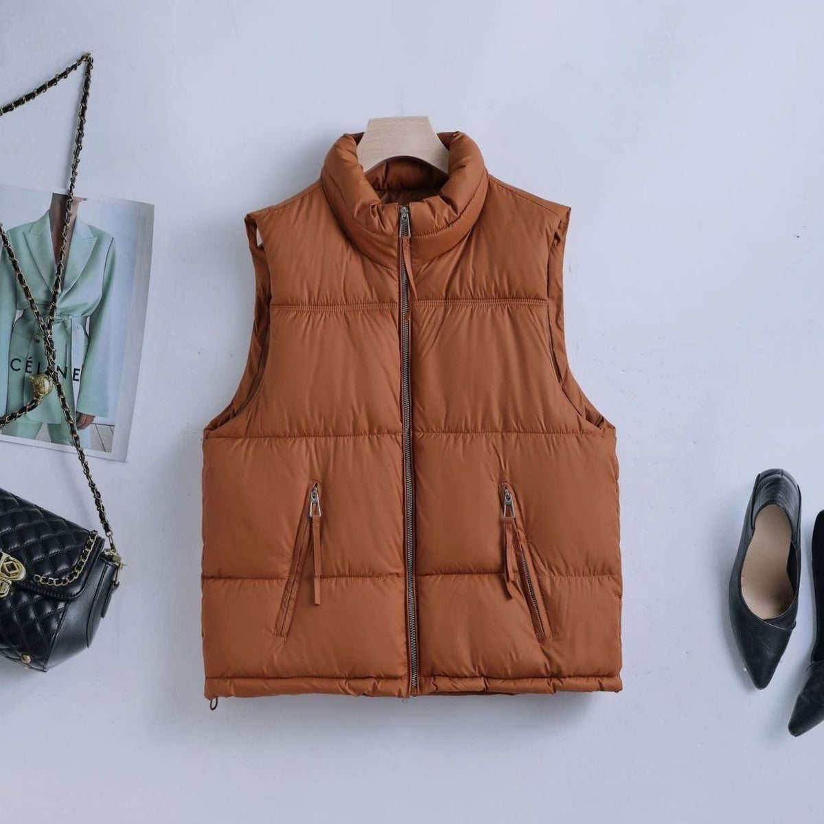 Johanna | Gilet matelassé pour femmes avec col montant Bodywarmer à fermeture éclair