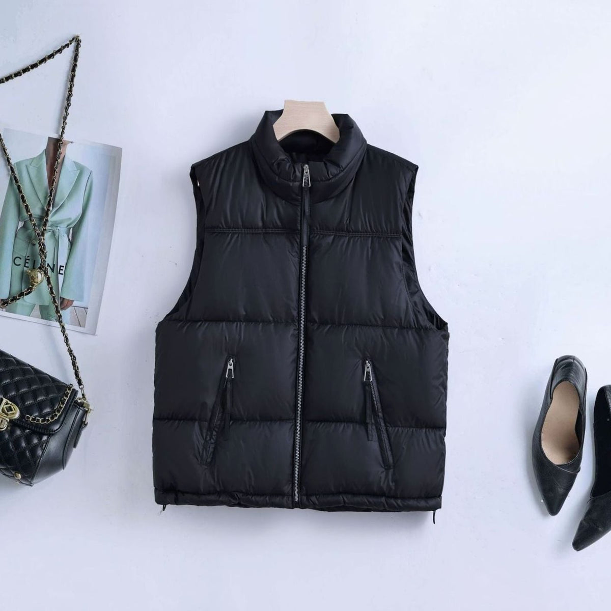 Johanna | Gilet matelassé pour femmes avec col montant Bodywarmer à fermeture éclair
