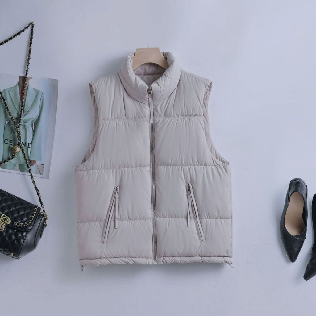 Johanna | Gilet matelassé pour femmes avec col montant Bodywarmer à fermeture éclair