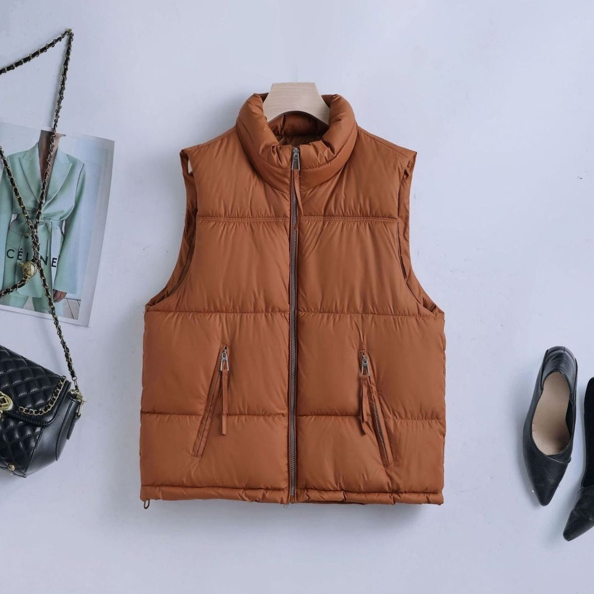 Johanna | Gilet matelassé pour femmes avec col montant Bodywarmer à fermeture éclair