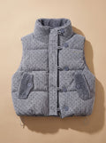 Marie | Gilet matelassé pour femmes avec doublure en teddy et col montant à pois