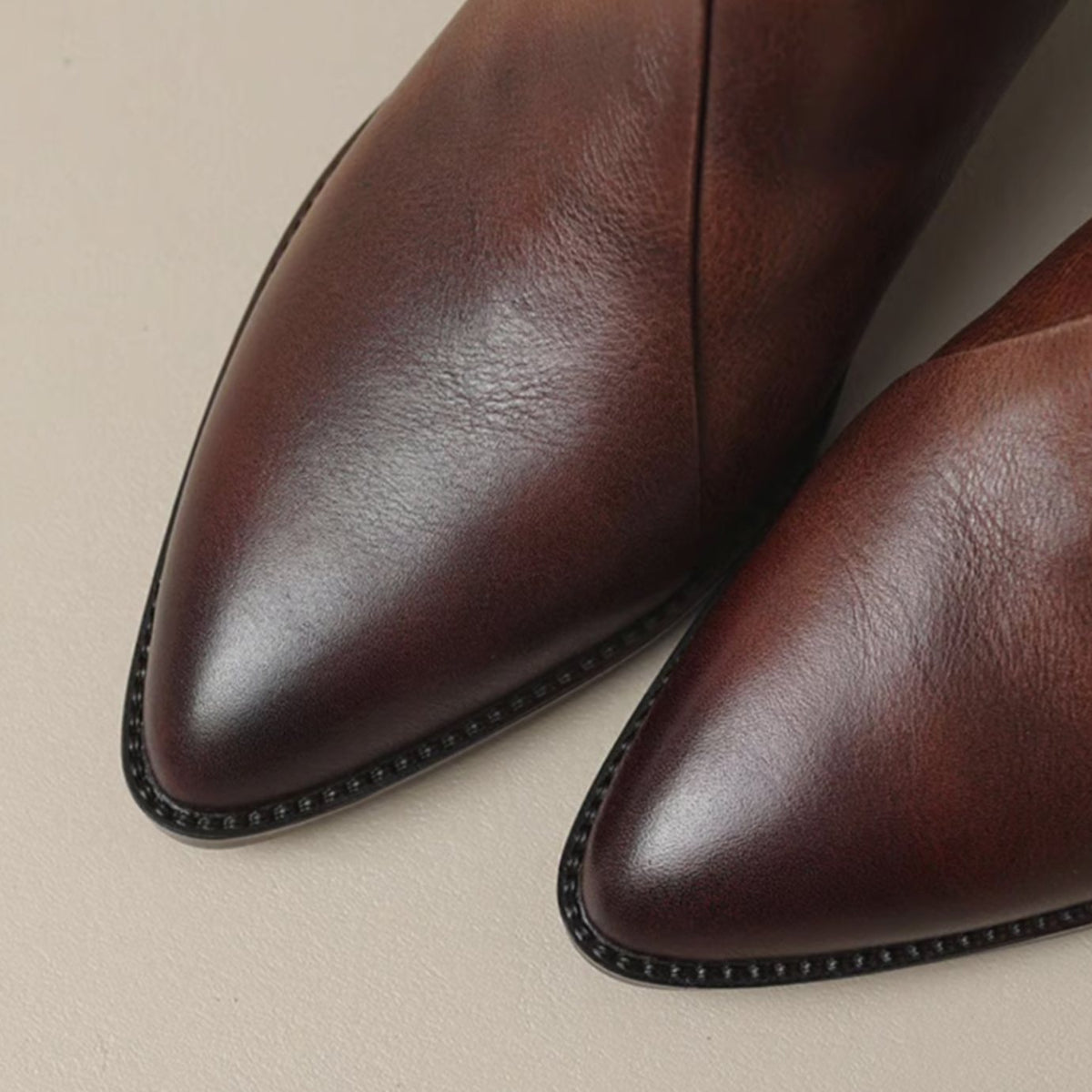 Sophie | Bottines pour femmes à bout pointu avec petit talon bloc et fermeture éclair
