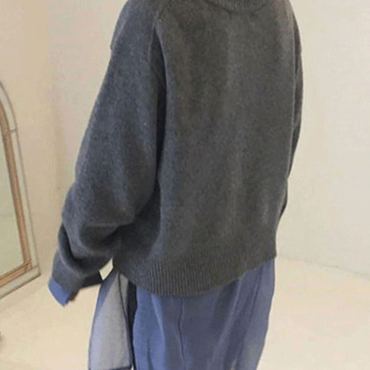 Leonie | Veste en tricot pour femmes avec boutons, coupe oversized, col rond