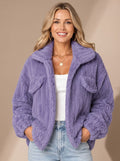 Lena | Veste Teddy pour femmes en fausse fourrure, manteau Relaxed-Fit, veste en polaire avec col large