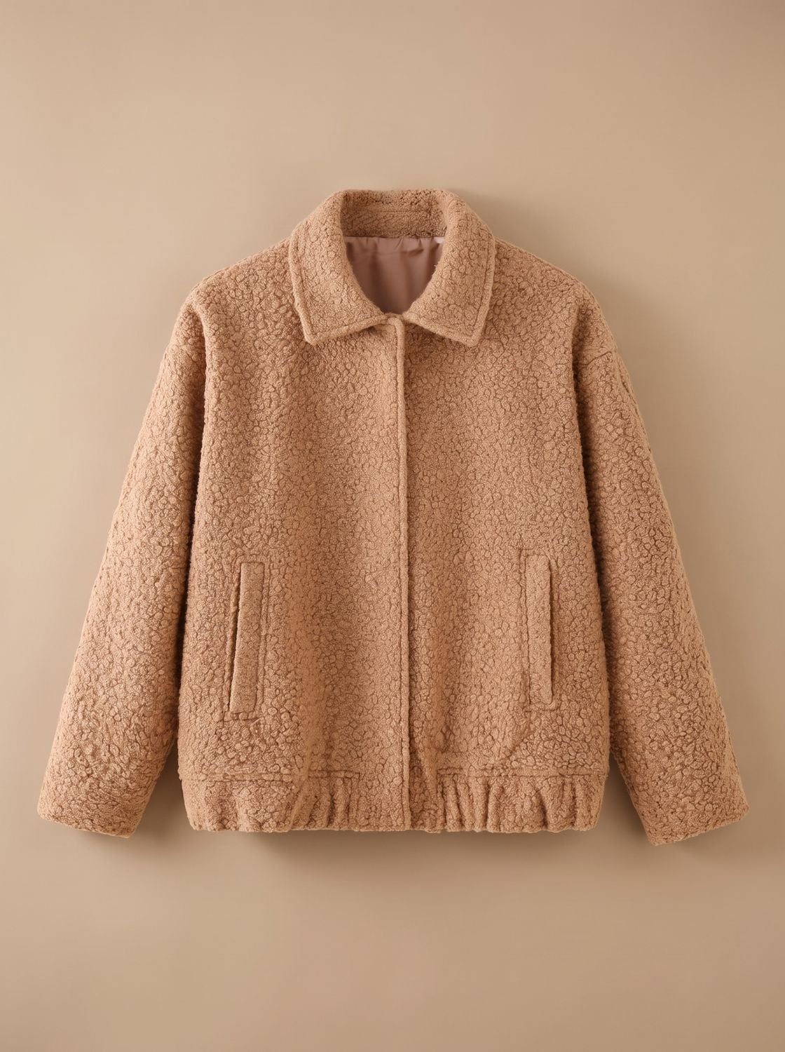 Mia | Veste en teddy pour femmes avec poches latérales et ourlet élastique