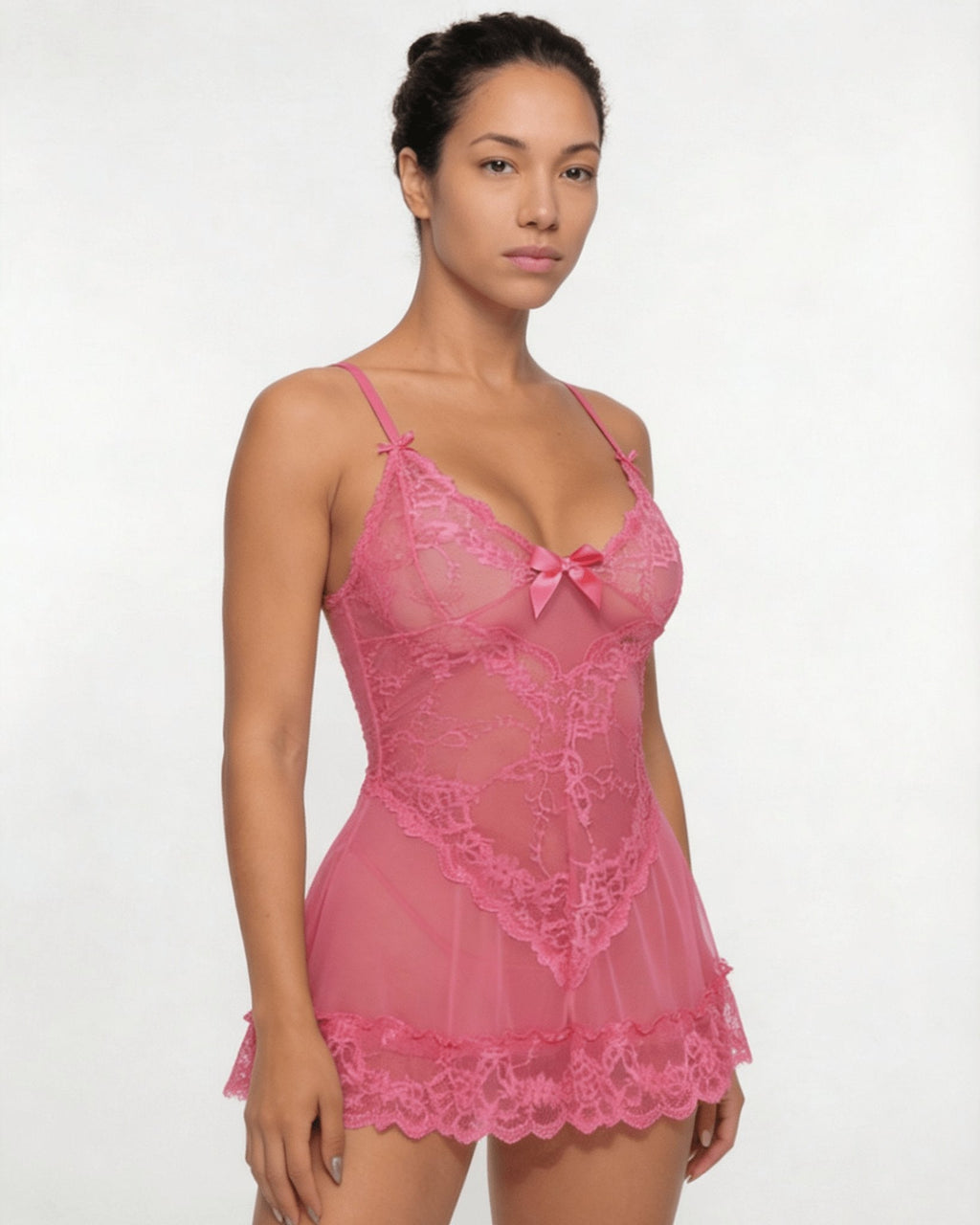 Annika | Chemise en dentelle transparente pour femmes avec string