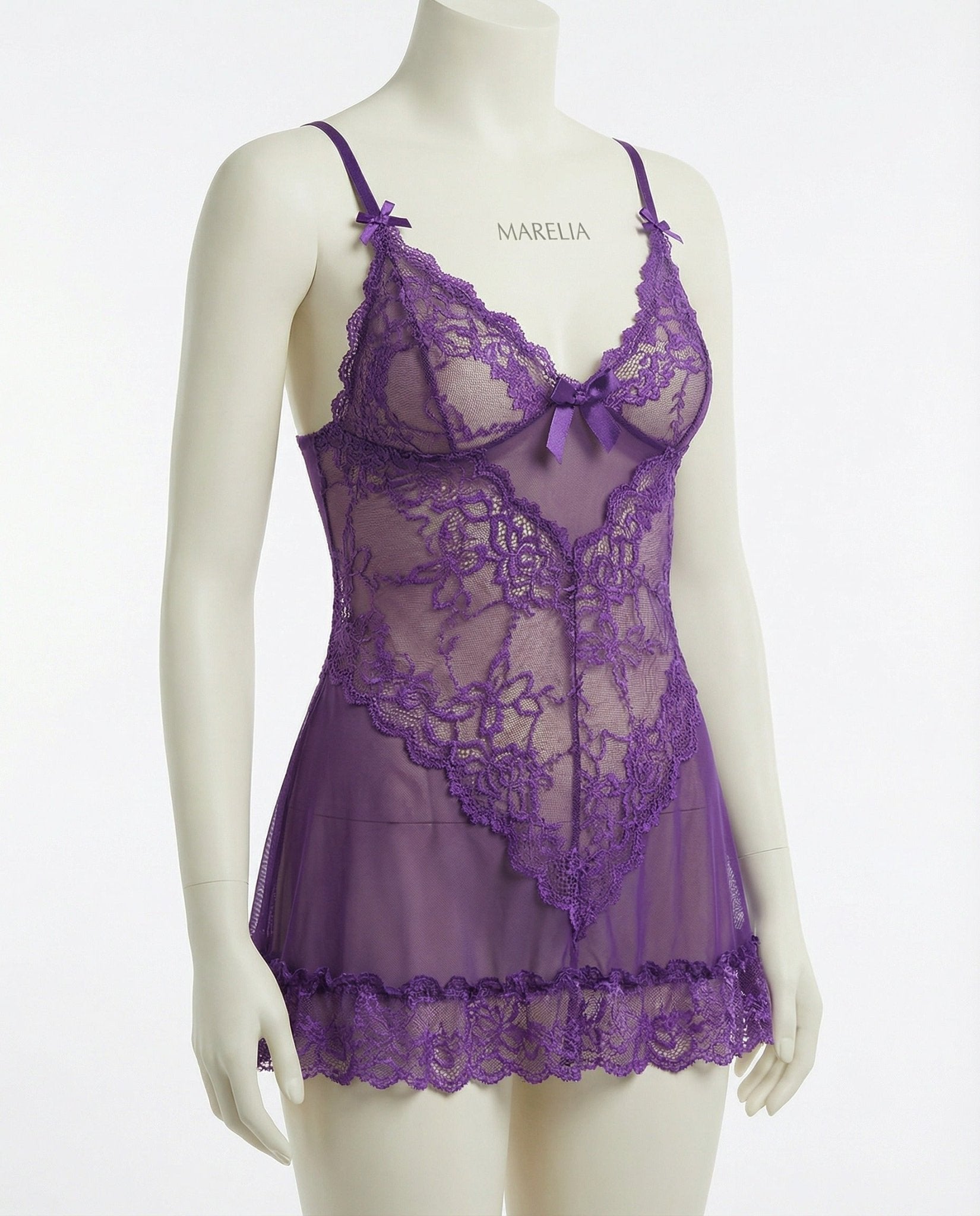 Annika | Chemise en dentelle transparente pour femmes avec string
