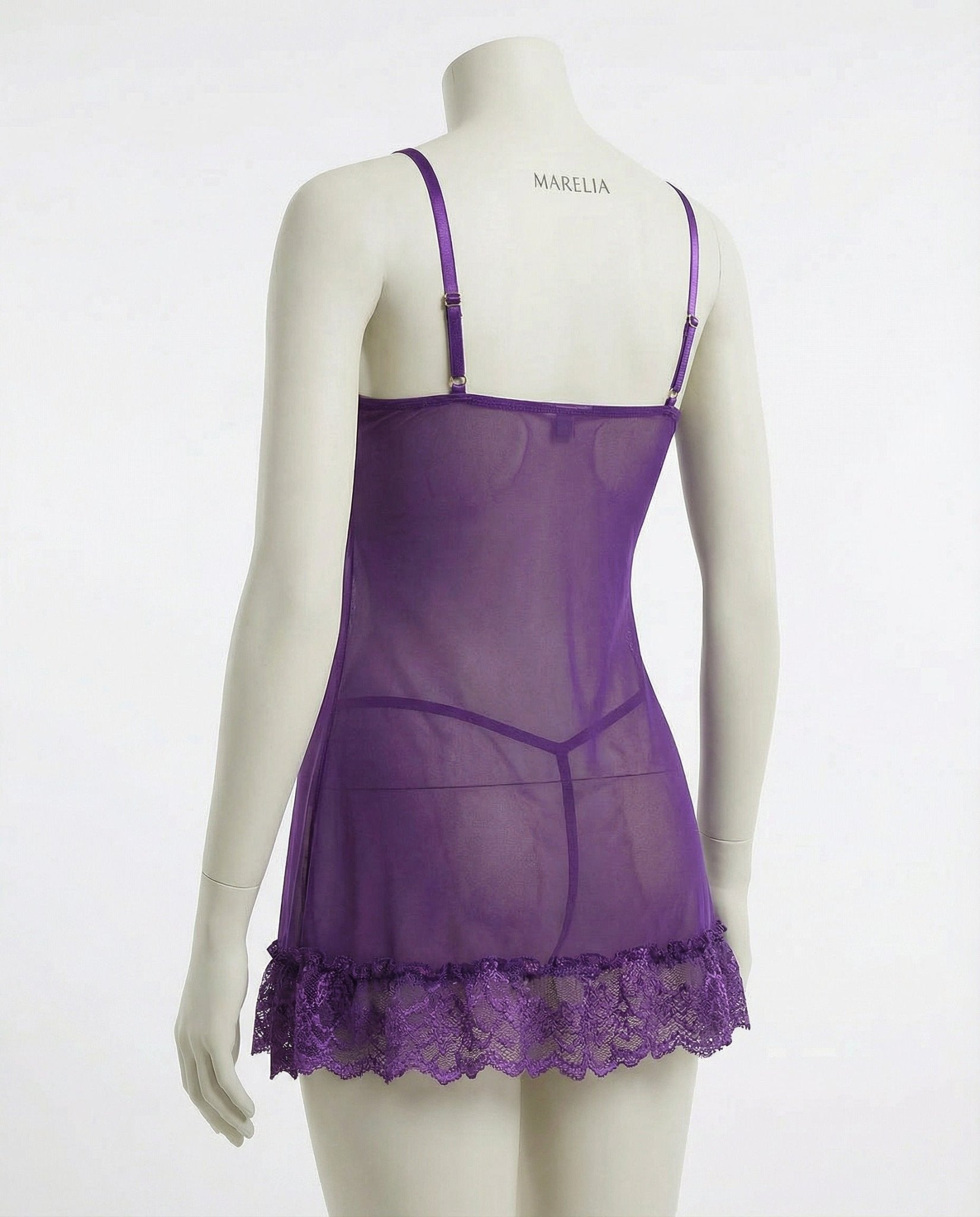 Annika | Chemise en dentelle transparente pour femmes avec string