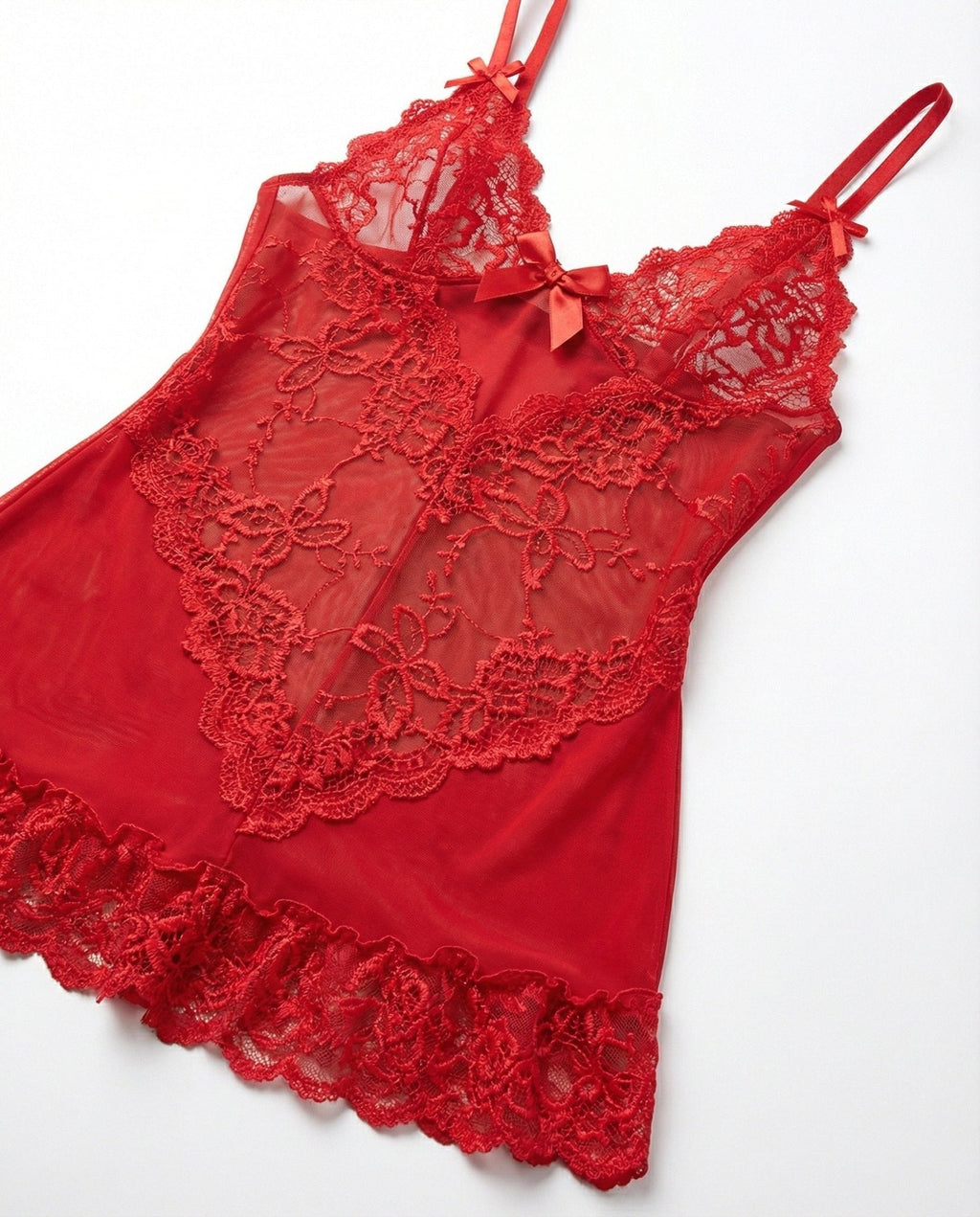 Annika | Chemise en dentelle transparente pour femmes avec string