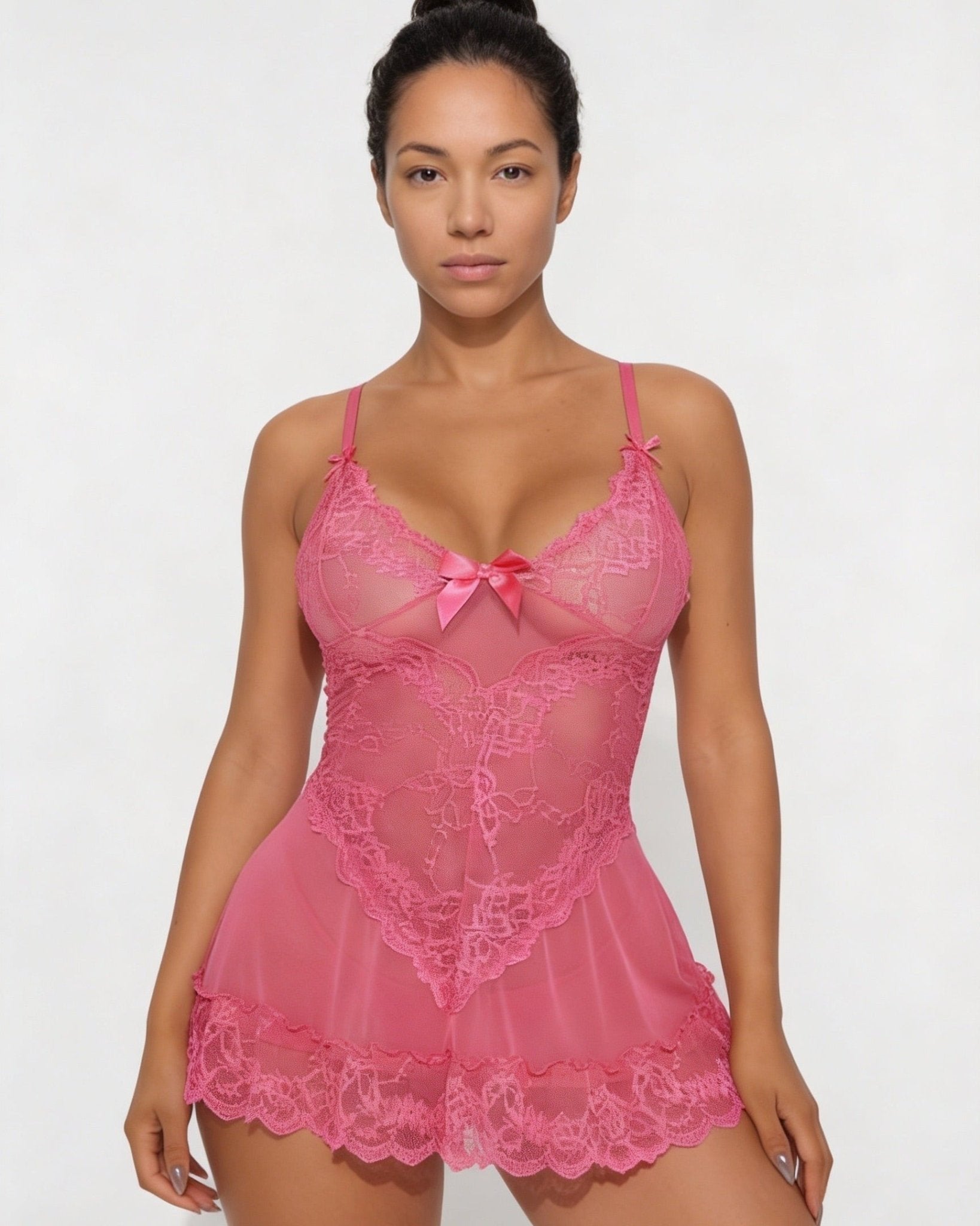 Annika | Chemise en dentelle transparente pour femmes avec string
