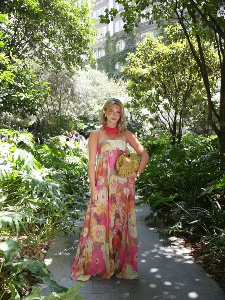 Johanna | Robe Maxi Sans Bretelles à Motif Floral pour Femme Invité de Mariage
